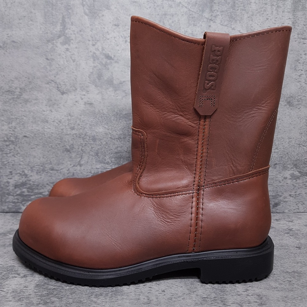 RED WING 9" Pecos 8241 Pull On Steel Toe Work Boots Mens 11.5 3E Brown Defect